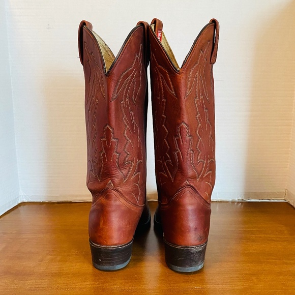 Vintage Dan Post Marlboro Mens Leather USA Hand Made Western Boots, 9D. - Picture 3 of 9